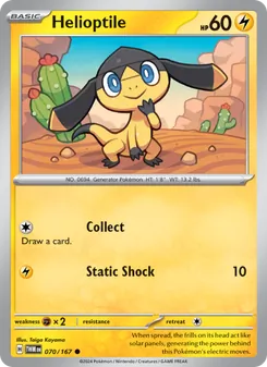Helioptile card from Twilight Masquerade, number 070/167