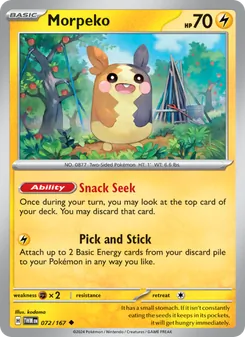 Morpeko card from Twilight Masquerade, number 072/167