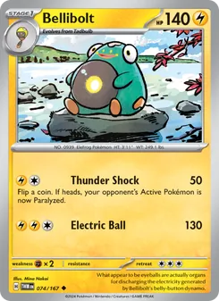 Bellibolt card from Twilight Masquerade, number 074/167