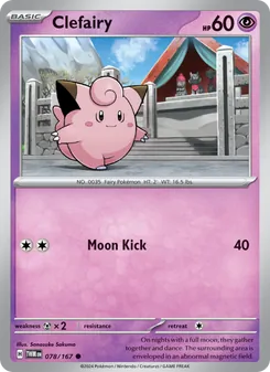 Clefairy card from Twilight Masquerade, number 078/167