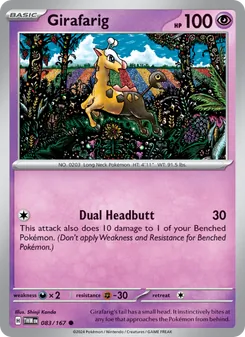 Girafarig card from Twilight Masquerade, number 083/167