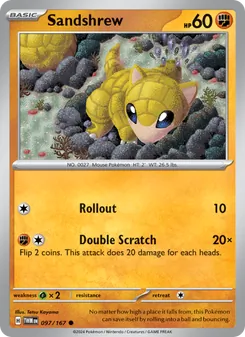 Sandshrew card from Twilight Masquerade, number 097/167