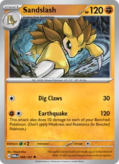 Sandslash card from Twilight Masquerade, number 098/167