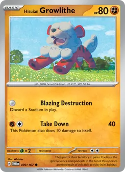 Hisuian Growlithe card from Twilight Masquerade, number 099/167