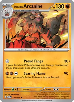 Hisuian Arcanine card from Twilight Masquerade, number 100/167