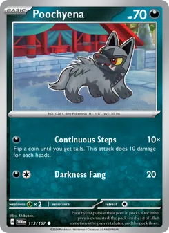 Poochyena card from Twilight Masquerade, number 113/167