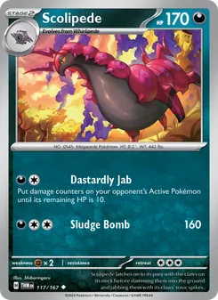Scolipede card from Twilight Masquerade, number 117/167