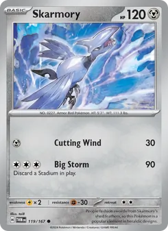 Skarmory card from Twilight Masquerade, number 119/167