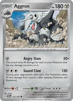 Aggron card from Twilight Masquerade, number 122/167