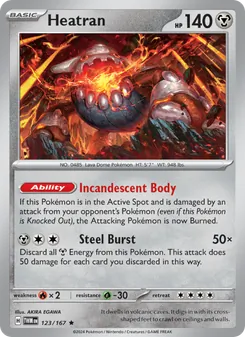 Heatran card from Twilight Masquerade, number 123/167