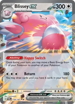 Blissey ex card from Twilight Masquerade, number 134/167