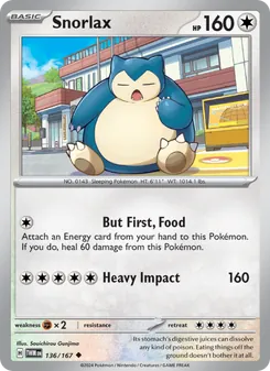 Snorlax card from Twilight Masquerade, number 136/167