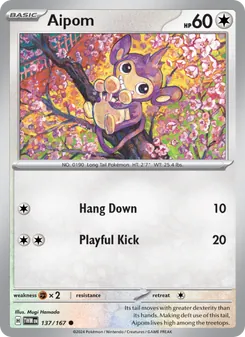 Aipom card from Twilight Masquerade, number 137/167