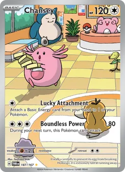 Chansey card from Twilight Masquerade, number 187/167