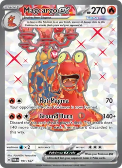 Magcargo ex card from Twilight Masquerade, number 191/167