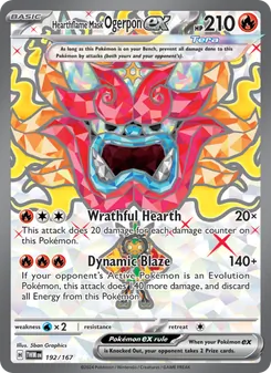 Hearthflame Mask Ogerpon ex card from Twilight Masquerade, number 192/167