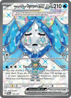 Wellspring Mask Ogerpon ex card from Twilight Masquerade, number 194/167