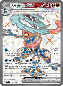Greninja ex card from Twilight Masquerade, number 198/167
