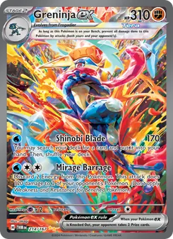 Greninja ex card from Twilight Masquerade, number 214/167