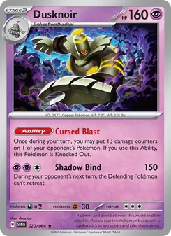 Dusknoir card from Shrouded Fable, number 020/64