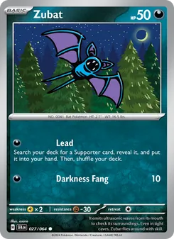 Zubat card from Shrouded Fable, number 027/64