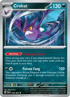 Crobat card from Shrouded Fable, number 029/64