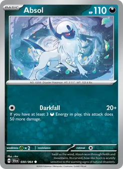 Absol card from Shrouded Fable, number 030/64