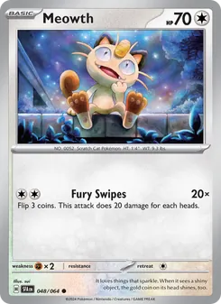 Meowth card from Shrouded Fable, number 048/64