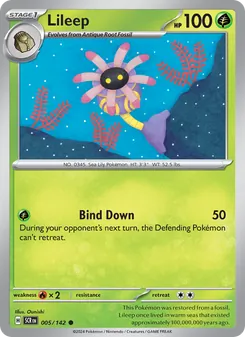 Lileep card from Stellar Crown, number 005/142