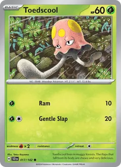 Toedscool card from Stellar Crown, number 017/142
