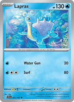 Lapras card from Stellar Crown, number 031/142
