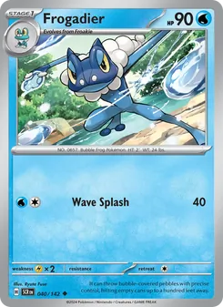 Frogadier card from Stellar Crown, number 040/142