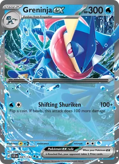 Greninja ex card from Stellar Crown, number 041/142