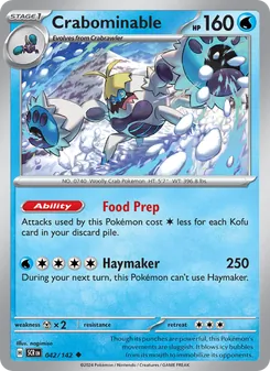 Crabominable card from Stellar Crown, number 042/142