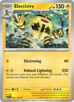 Electivire card from Stellar Crown, number 047/142