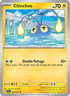 Chinchou card from Stellar Crown, number 048/142