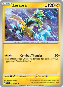 Zeraora card from Stellar Crown, number 055/142
