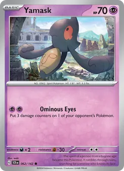 Yamask card from Stellar Crown, number 062/142