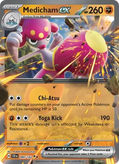 Medicham ex card from Stellar Crown, number 080/142