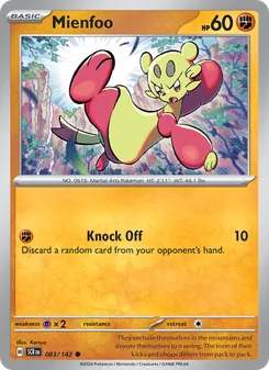 Mienfoo card from Stellar Crown, number 083/142