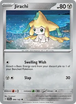 Jirachi card from Stellar Crown, number 098/142