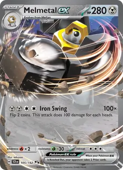 Melmetal ex card from Stellar Crown, number 105/142