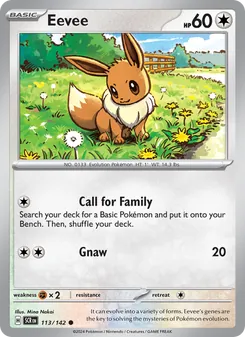 Eevee card from Stellar Crown, number 113/142