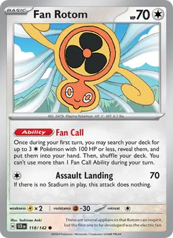 Fan Rotom card from Stellar Crown, number 118/142