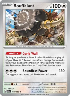 Bouffalant card from Stellar Crown, number 119/142