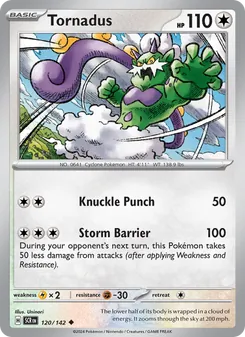 Tornadus card from Stellar Crown, number 120/142