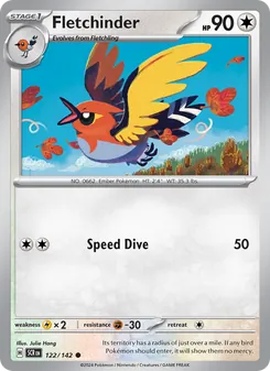 Fletchinder card from Stellar Crown, number 122/142