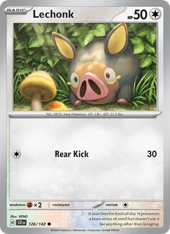 Lechonk card from Stellar Crown, number 126/142