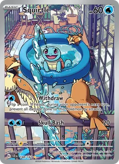 Squirtle card from Stellar Crown, number 148/142