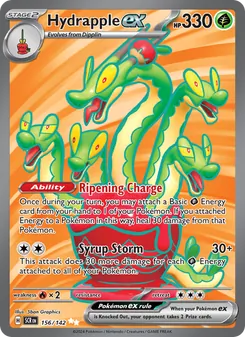 Hydrapple ex card from Stellar Crown, number 156/142